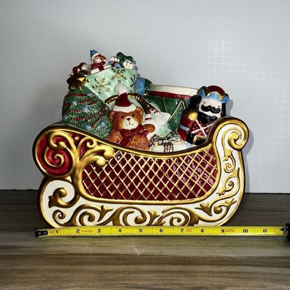 Original Avon Joyous Celebration St.Nicholas Collection Santa Sleigh Cookie Jar - Picture 2 of 8